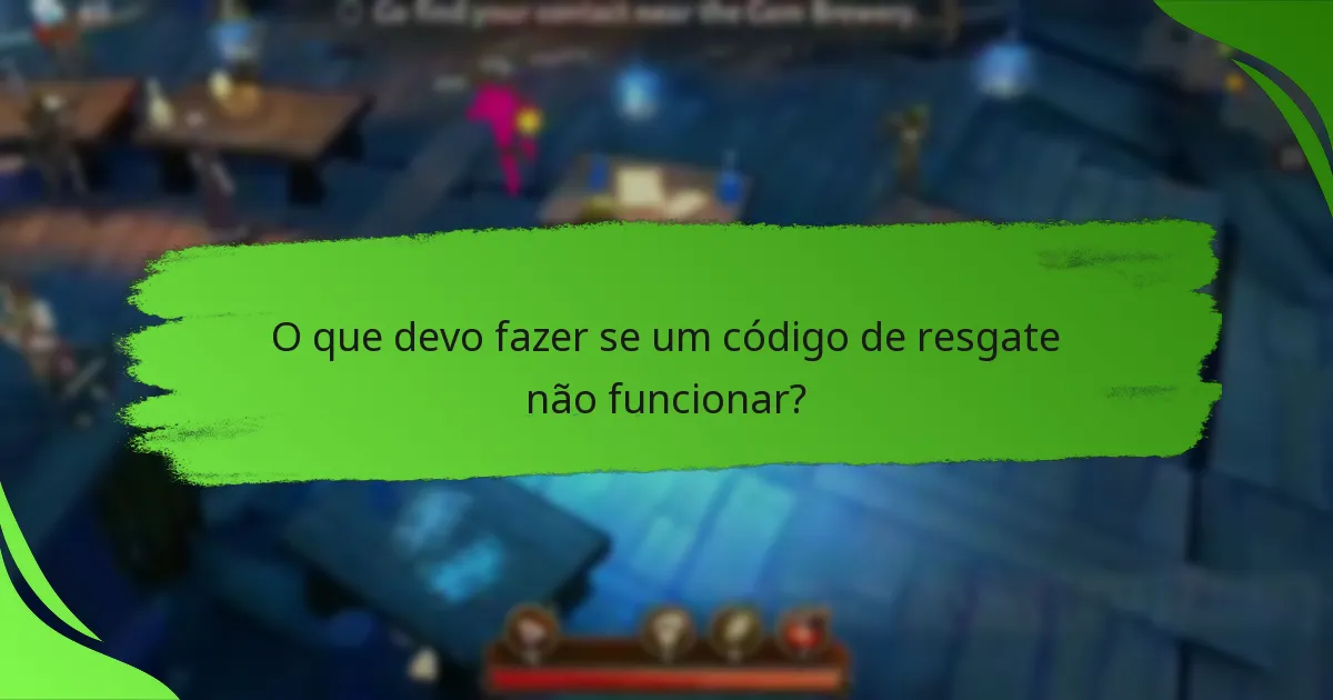 O que devo fazer se um código de resgate não funcionar?