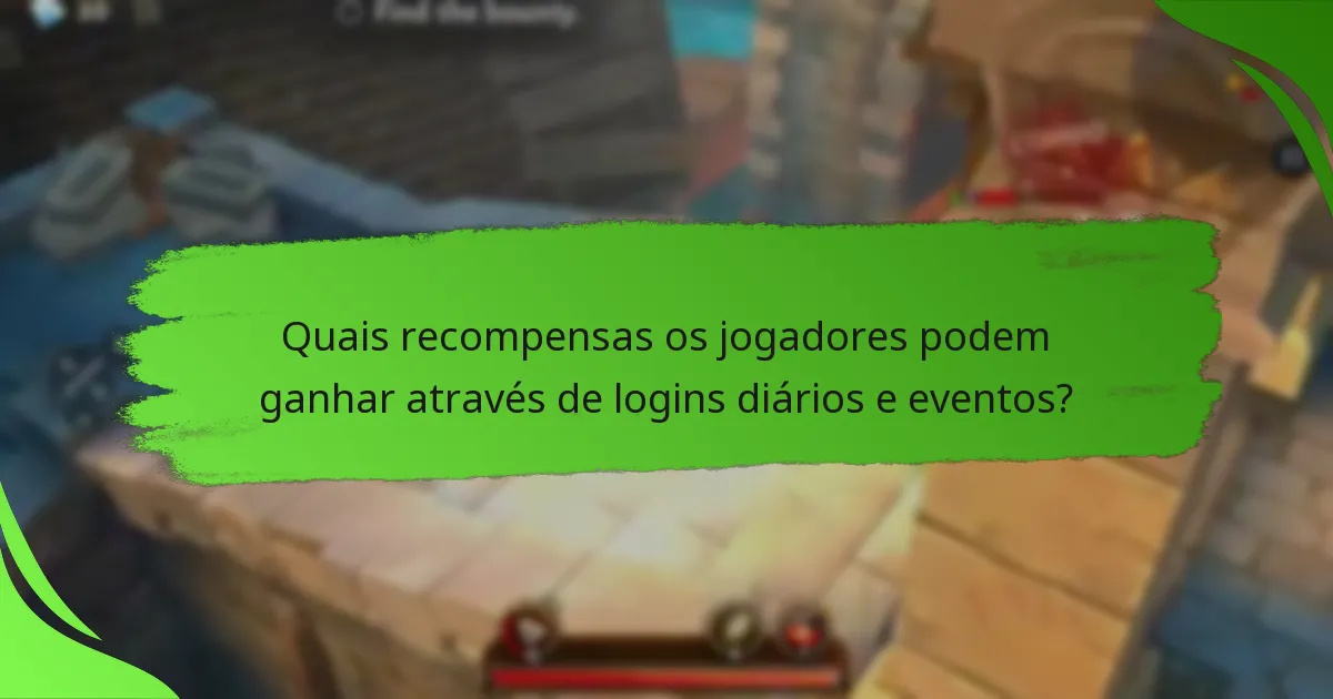 Quais recompensas os jogadores podem ganhar através de logins diários e eventos?